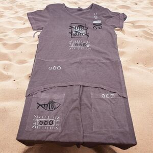 Focus USA Purple 2 Piece Set Women’s Oversized Small Pull On Pants New NOS